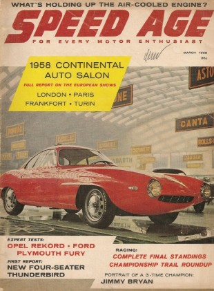 SPEED AGE 1958 MAR - '58 CONTINENTAL AUTO SALON OPEL REKORD, FORD,PLYMOUTH FURY